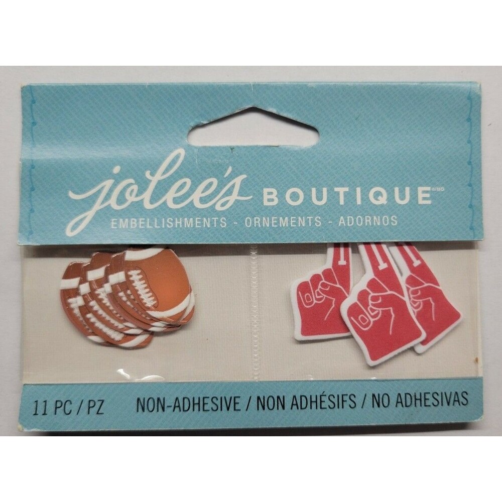 Jolee's Boutique Footballs And Foam Fingers 11 Pieces Non Adhesive